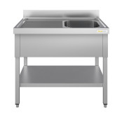 Plonge inox 1 bac - 1200 x 600 mm égouttoir gauche ECO / GOLDINOX