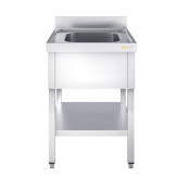 Plonge inox 600x600 avec 1 bac PREMIUM - GOLDINOX