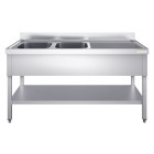 Plonge inox 2 bacs - 1600 x 700 mm égouttoir droite PREMIUM / GOLDINOX 