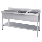 Plonge inox 2 bacs - 1800 x 700 mm égouttoir gauche ECO / GOLDINOX 