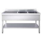 Plonge inox 2 bacs - 1800 x 700 mm égouttoir gauche PREMIUM / GOLDINOX 