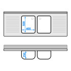 Plonge inox 2 bacs - 1800 x 700 mm égouttoir droite et gauche PREMIUM / GOLDINOX 