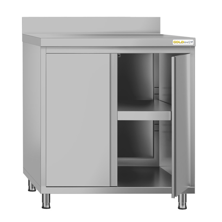 Meuble bas inox 800 x 600 mm adossée ECO / GOLDINOX