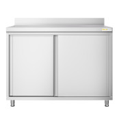 Meuble bas inox 1200 x 600 mm adossée PREMIUM / GOLDINOX