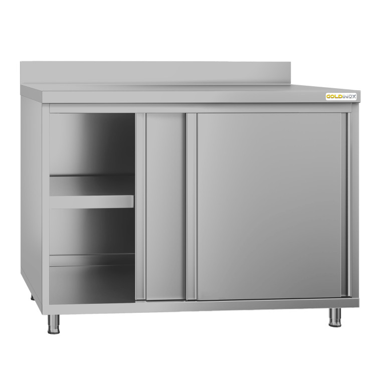 Meuble bas inox 1200 x 600 mm adossée ECO / GOLDINOX