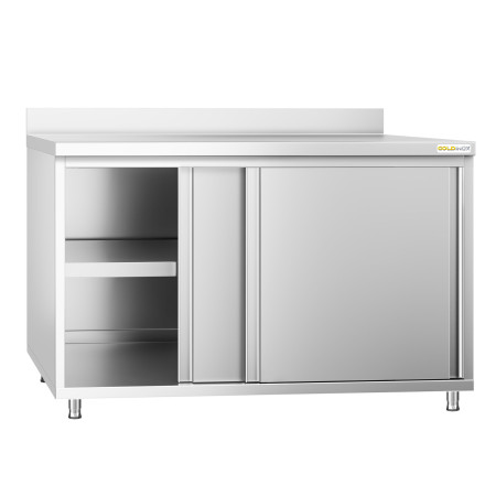 Meuble bas inox 1400 x 600 mm adossée PREMIUM / GOLDINOX