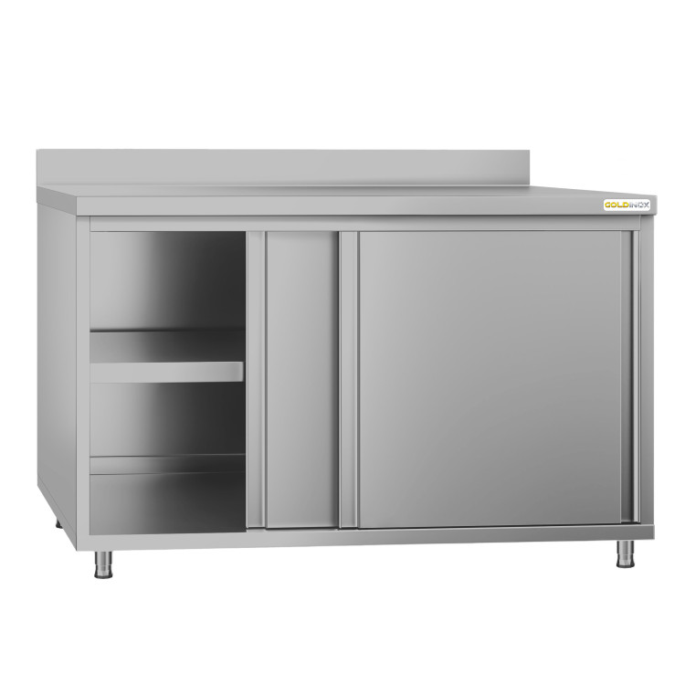 Meuble bas inox 1600 x 600 mm adossée ECO / GOLDINOX