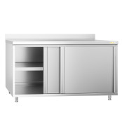 Meuble bas inox 1800 x 600 mm adossée PREMIUM / GOLDINOX