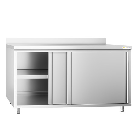 Meuble bas inox 2000 x 600 mm adossée PREMIUM / GOLDINOX