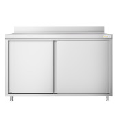 Meuble bas inox 1500 x 700 mm adossée PREMIUM / GOLDINOX