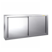 Placard mural inox 1400 x 400 mm / Hauteur 650 mm avec portes coulissantes PREMIUM / GOLDINOX