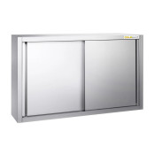 Placard mural inox 1200 x 400 mm / Hauteur 800 mm avec portes coulissantes PREMIUM / GOLDINOX