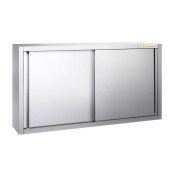 Placard mural inox 1500 x 400 mm / Hauteur 800 mm avec portes coulissantes PREMIUM / GOLDINOX