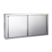 Placard mural inox 1800 x 400 mm / Hauteur 800 mm avec portes coulissantes PREMIUM / GOLDINOX