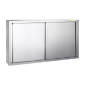 Placard mural inox 1600 x 400 mm / Hauteur 1000 mm avec portes coulissantes PREMIUM / GOLDINOX