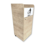 Lot de 2 Poubelles snack en bois chêne clair 100L