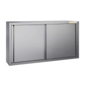 Placard mural inox 1600 x 400 mm / Hauteur 800 mm avec portes coulissantes ECO / GOLDINOX