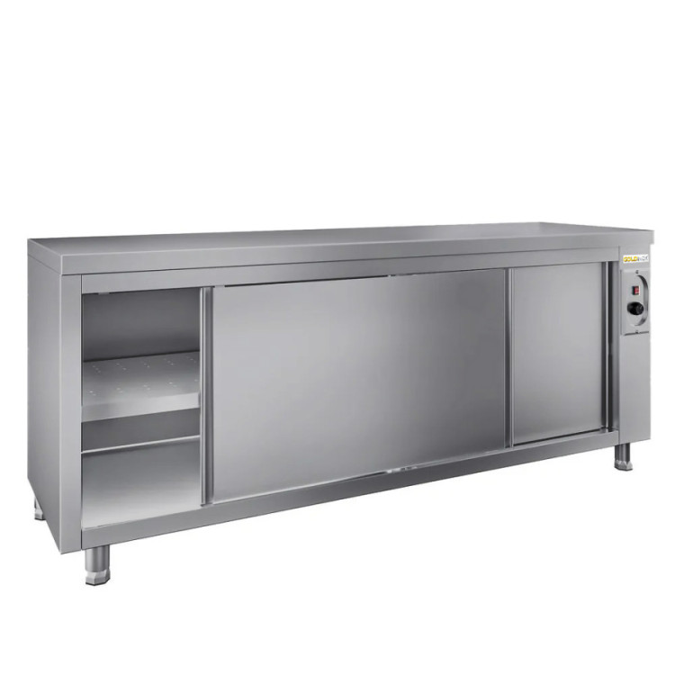 Meuble bas inox chauffant 1800 x 600 mm ECO / GOLDINOX