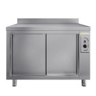 Meuble bas inox chauffant 1000 x 600 mm adossée ECO / GOLDINOX