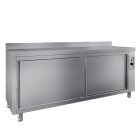 Meuble bas inox chauffant 1800 x 600 mm adossée ECO / GOLDINOX