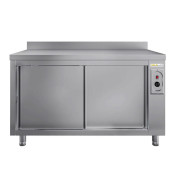 Meuble bas inox chauffant 1400 x 700 mm adossée ECO / GOLDINOX