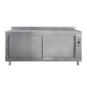 Meuble bas inox chauffant 1800 x 700 mm adossée ECO / GOLDINOX