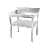 Table inox 700 x 600 mm adossée avec renfort PREMIUM / GOLDINOX