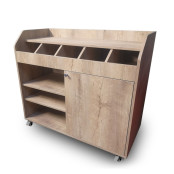 Desserte de service professionnelle en bois Chêne clair PREMIUM - GOLDINOX