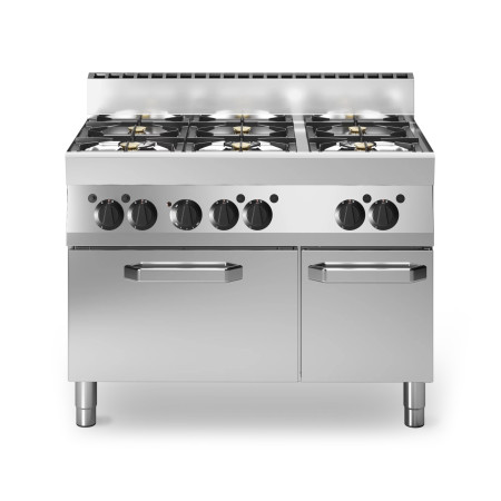 Cuisinière gaz 6 feux (25,8 kW) sur four électrique (3.96 kW) PREMIUM / GOLDINOX