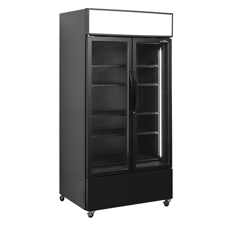 Armoire à boissons 460 Litres sur roulettes Full Black PREMIUM - GOLDINOX