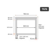 Table inox 700 x 600 mm IDEAL / GOLDINOX