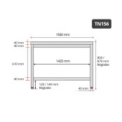 Table inox 1500 x 600 mm ECO / GOLDINOX