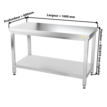 Table inox 1600 x 600 mm / GOLDINOX