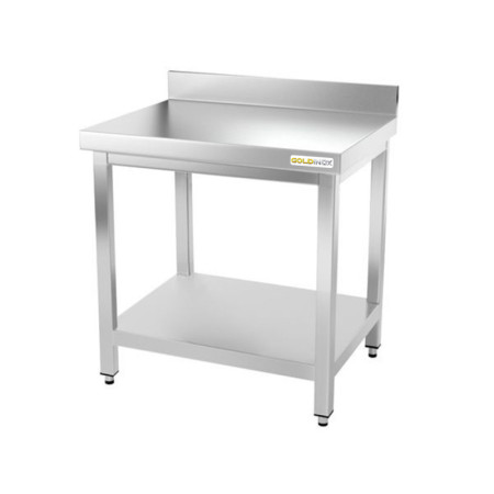 Table de travail en inox 600 x 600 mm adossée IDEAL / GOLDINOX
