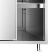 Meuble bas inox 2000 x 600 mm adossé PREMIUM FLEX / GOLDINOX
