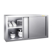 Placard mural inox 1000 x 400 mm / Hauteur 650 mm avec portes coulissantes PREMIUM / GOLDINOX