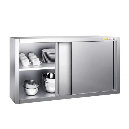 Placard mural inox 1000 x 400 mm / Hauteur 650 mm avec portes coulissantes PREMIUM / GOLDINOX
