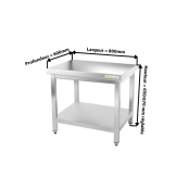 Table inox soubassement 800 x 600 mm / GOLDINOX 