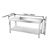 Table inox soubassement 1500 x 600 mm / GOLDINOX 