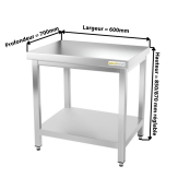Table inox 600 x 700 mm PREMIUM / GOLDINOX 