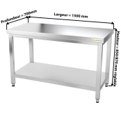 Table inox 1500 x 700 mm PREMIUM / GOLDINOX