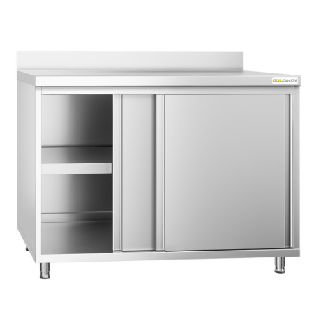 Meuble bas inox 1000 x 600 mm adossé PREMIUM / GOLDINOX