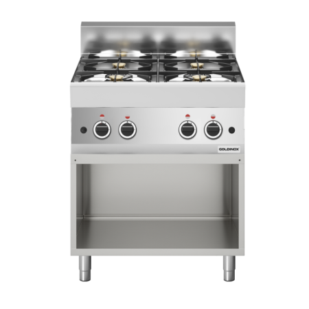 Cuisinière à gaz 4 brûleurs (17,2 kW) sur pieds PREMIUM / GOLDINOX