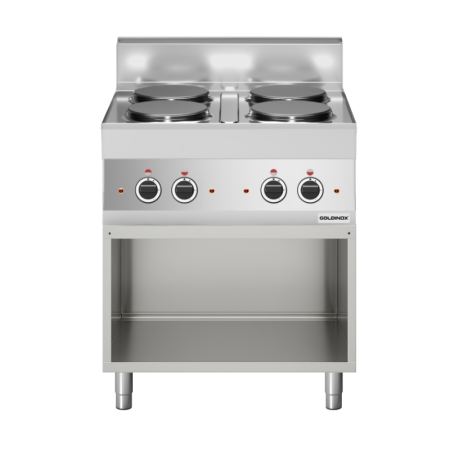 Cuisinière électrique 4 plaques rondes (10,4 kw) sur pieds PREMIUM / GOLDINOX