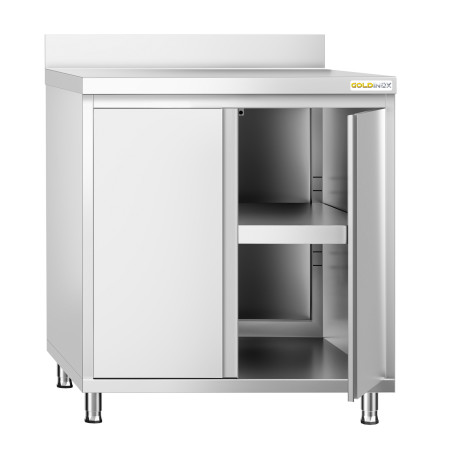 Meuble bas inox 800 x 700 mm adossé PREMIUM / GOLDINOX