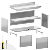 Meuble bas inox 2000 x 700 mm adossée PREMIUM / GOLDINOX
