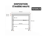 Table inox 700 x 600 mm sur roulettes PREMIUM / GOLDINOX