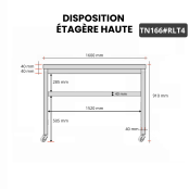 Table inox 1600 x 600 mm sur roulettes PREMIUM / GOLDINOX