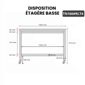 Table inox 1600 x 600 mm sur roulettes PREMIUM / GOLDINOX