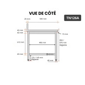 Table inox 1200 x 600 mm adossée ECO / RESTONOBLE